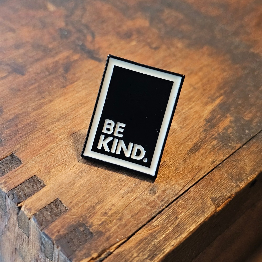Enamel Pin Unisex OS Black Be Kind Rectangular Inspirational Lapel Pin